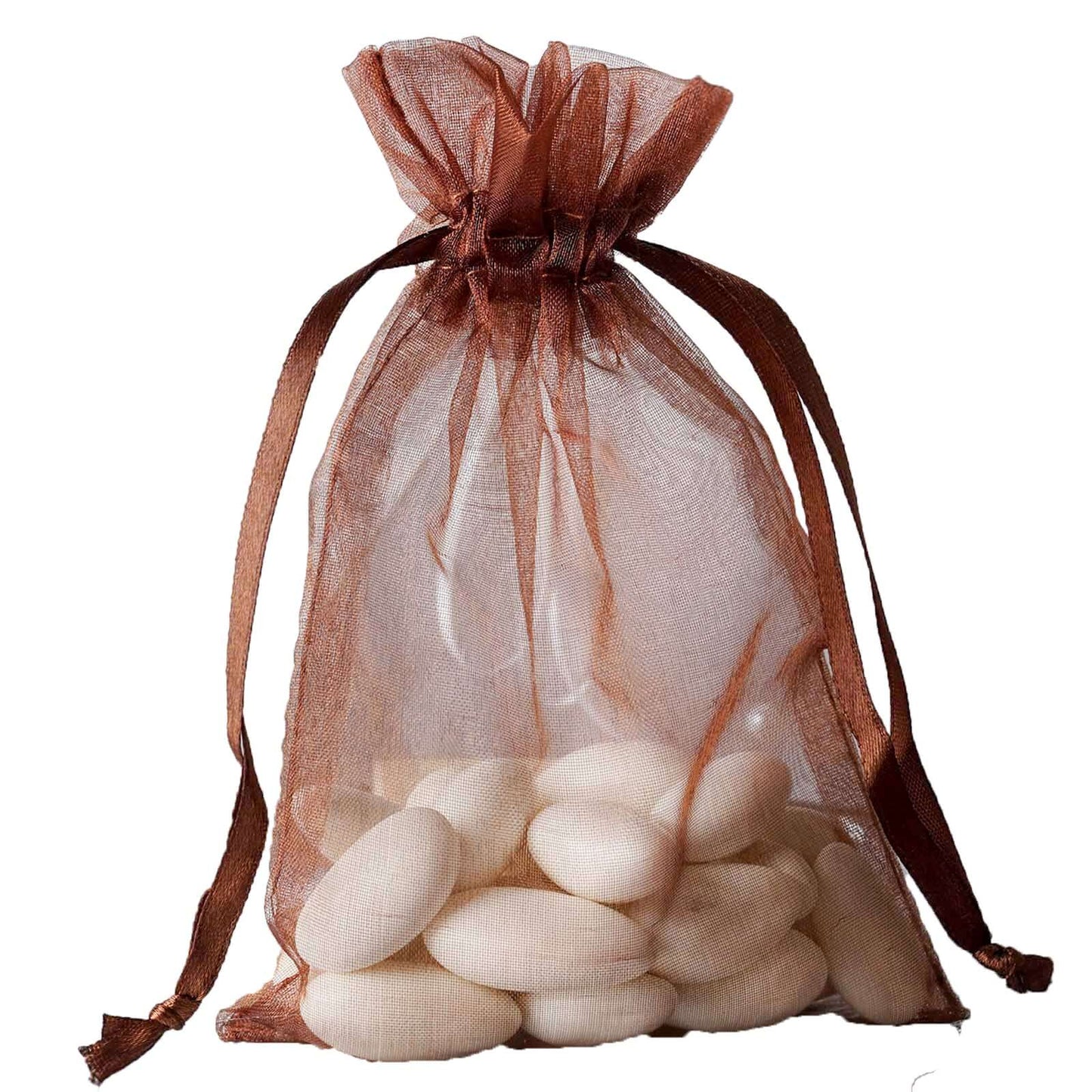 10 Pack Chocolate Organza Drawstring Wedding Party Favor Gift Bags 4"x6"