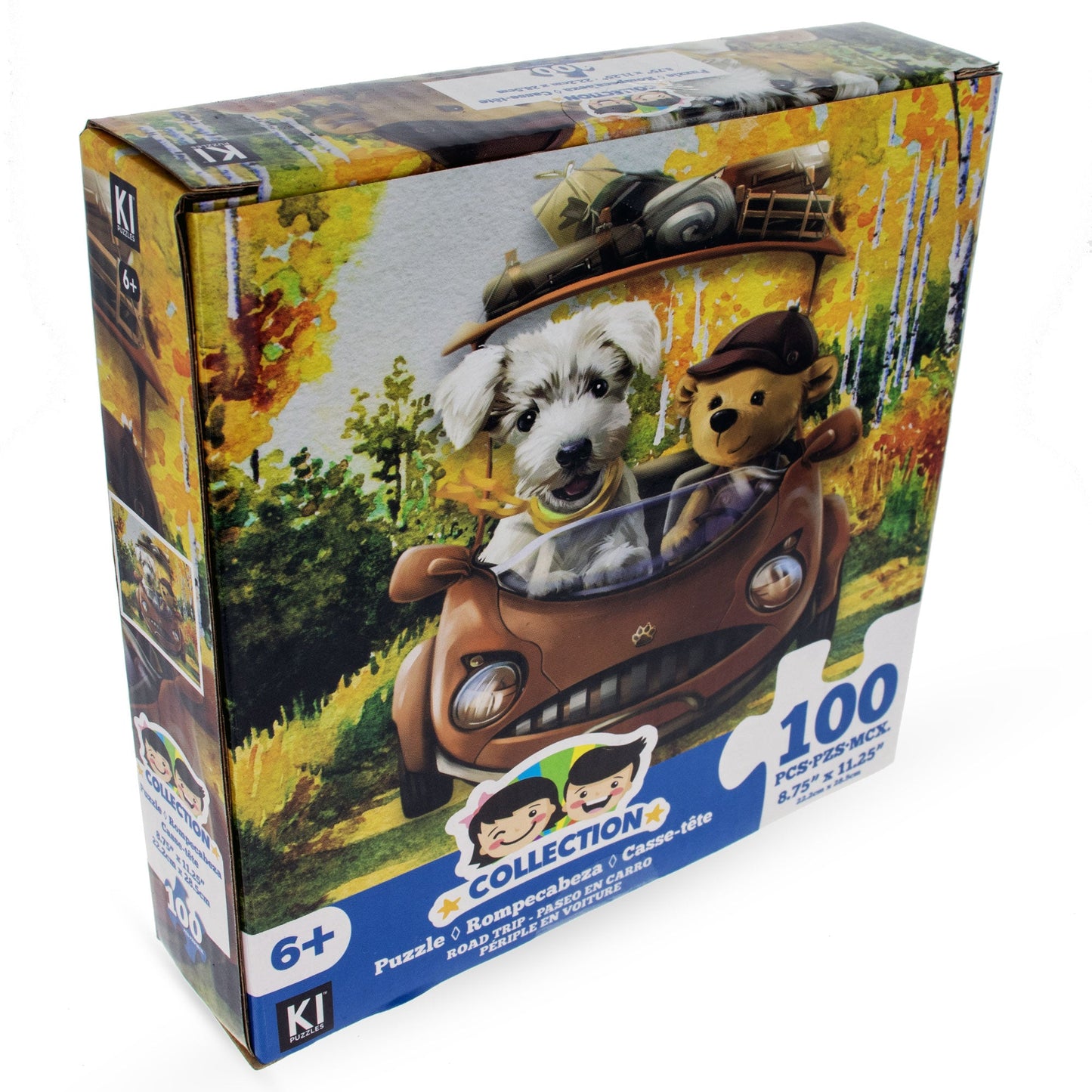 100 Piece Dog with Bear Traveling Puzzle for Kids