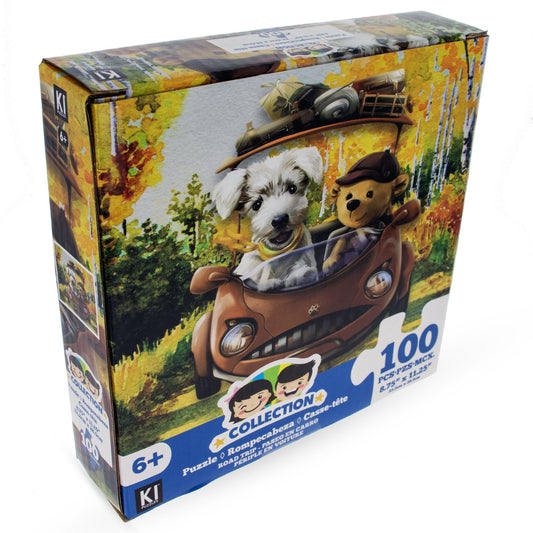 100 Piece Dog with Bear Traveling Puzzle for Kids